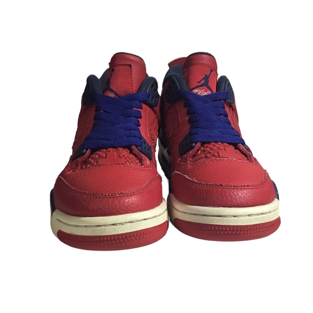 Nike Air Jordan 4 Retro FIBA Gym Red Navy Gold GS Youth 5.5Y Sneakers - Picture 2 of 8
